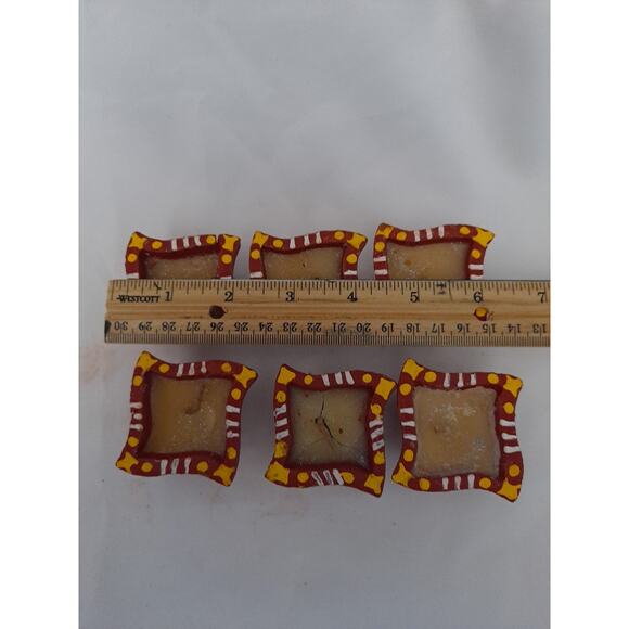 Handmade Earthen Clay Terracotta Decorative Set Tealight Candle 6Pcs - Picture 5 of 5